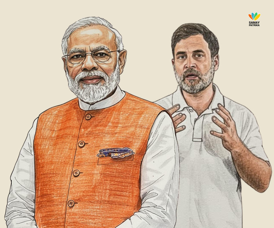 narendra modi and rahul gandhi after the election result